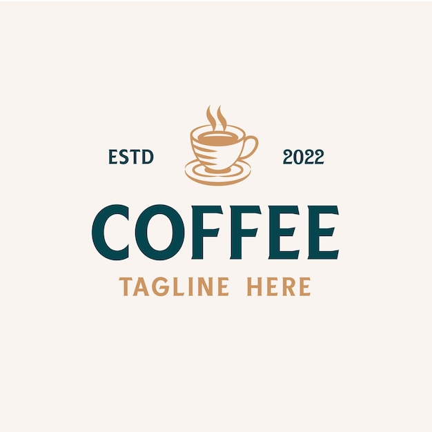 Coffee shop logo template with cupxA