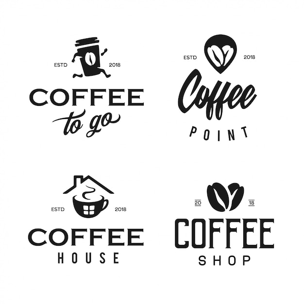 Coffee shop logotype template set