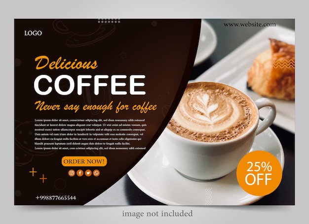 coffee shop poster banner simple design for social media