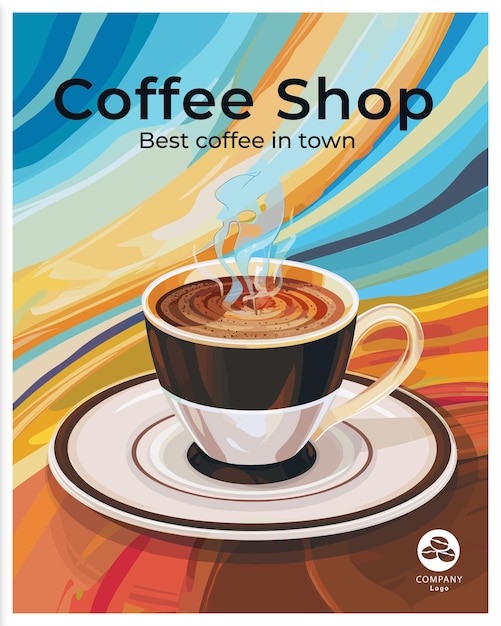 Coffee Shop Promotion Poster with Latte ArtxA