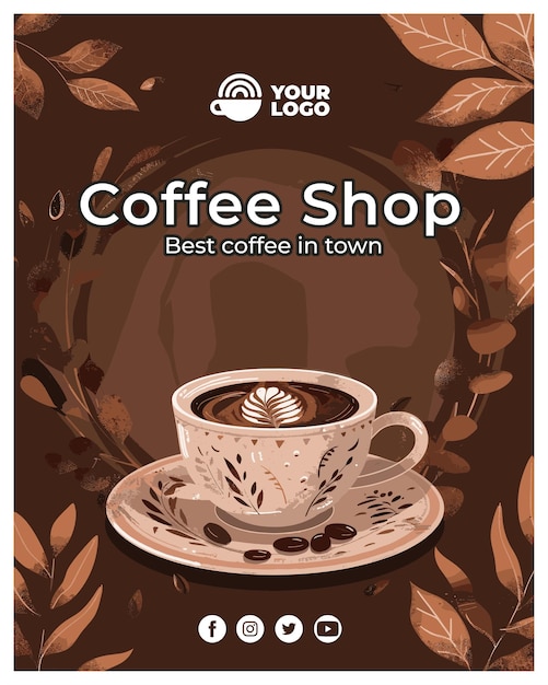 Coffee Shop Promotion Poster with Latte ArtxA