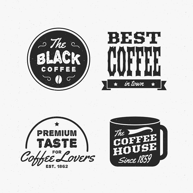 Coffee shop retro logo collection