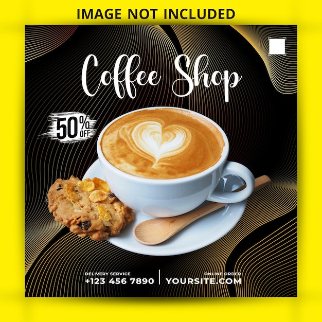 Coffee shop social media post template