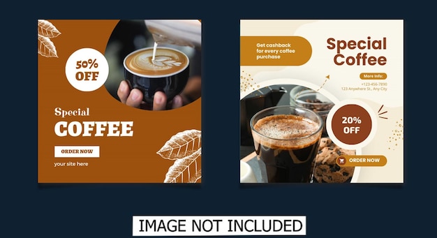 Coffee shop social media post template