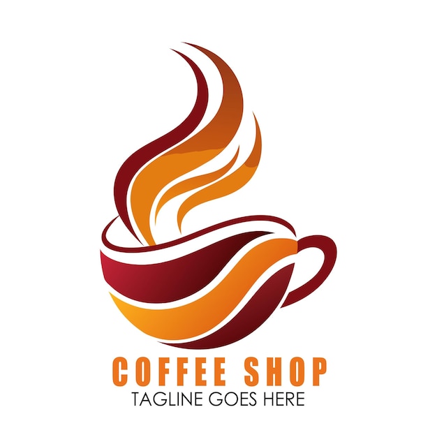 Coffee shop vector logo template illustration