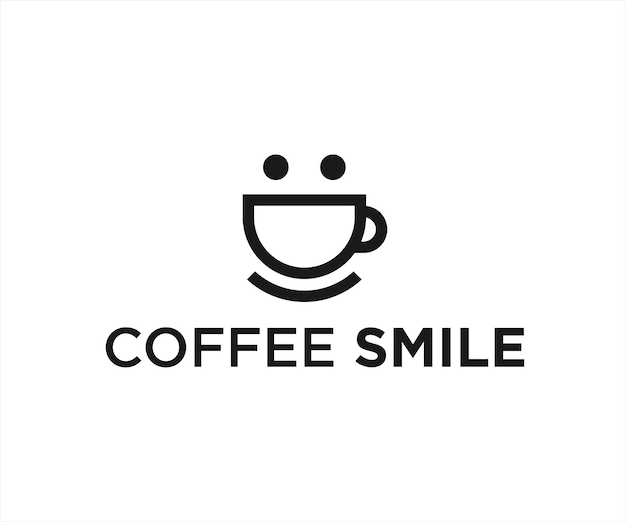 coffee smile logo design vector illustration