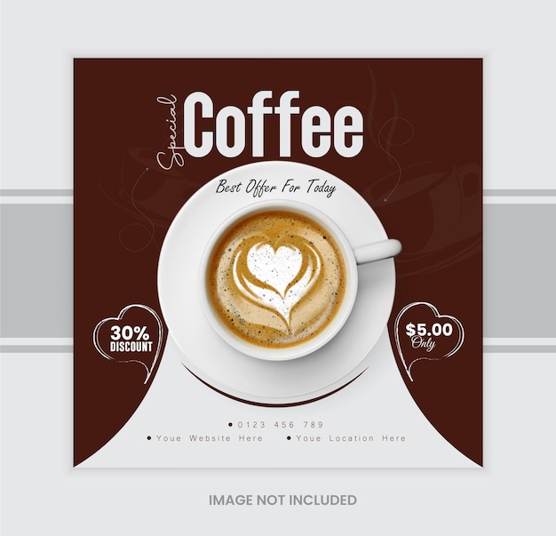 Vector coffee social media post template design post banner design