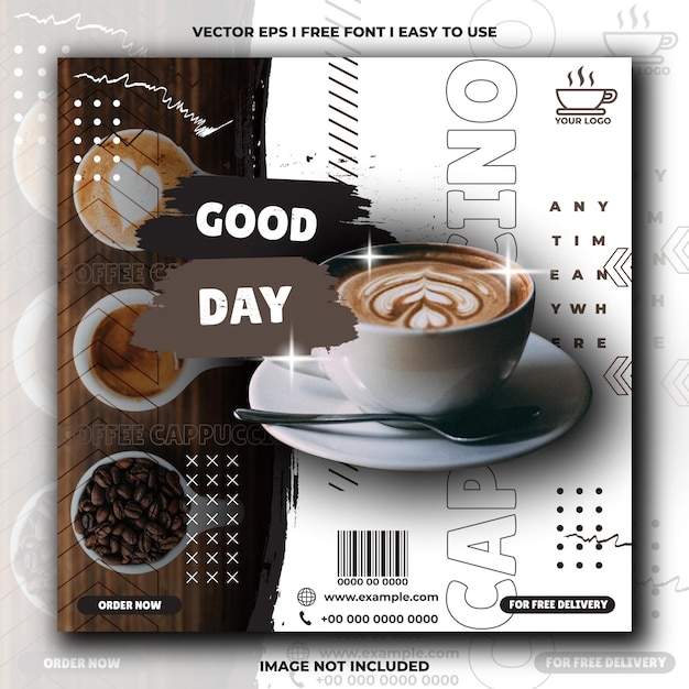 Vector coffee social media post template