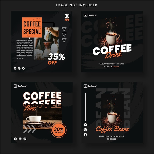 Vector coffee social media template