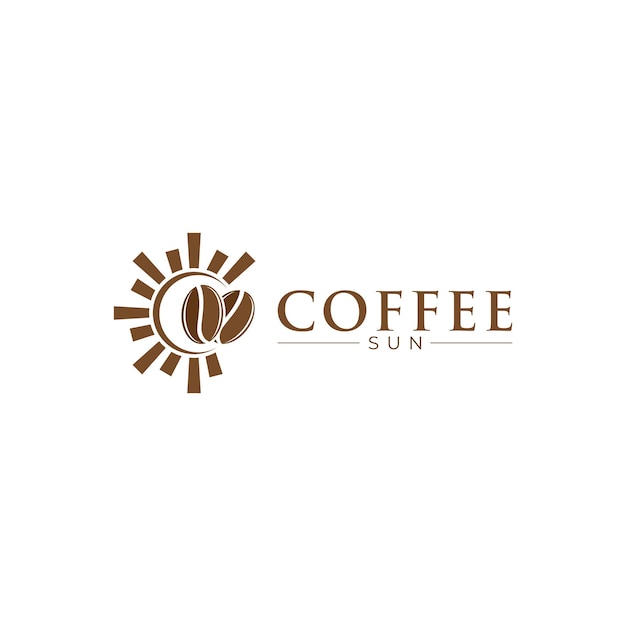 coffee sun logo icon vector template