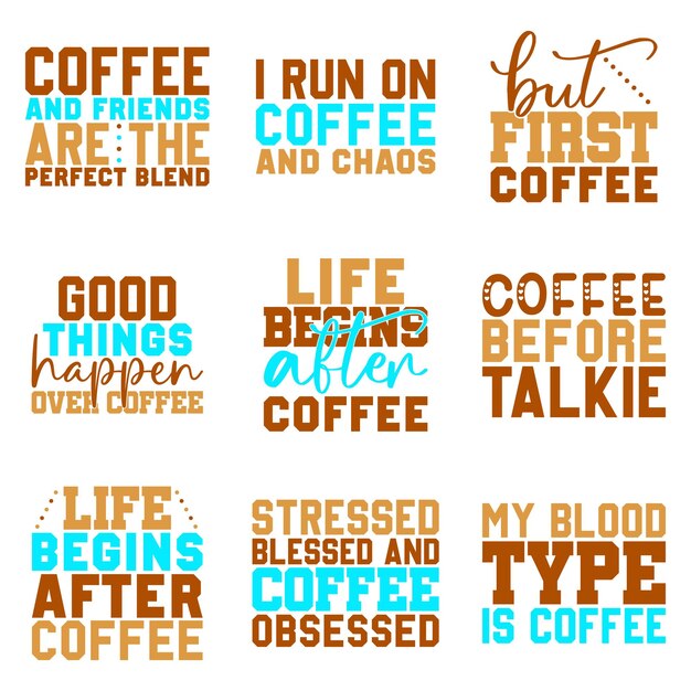 Vector coffee svg design bundle and digital download