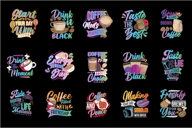 Coffee t shirt design bundle