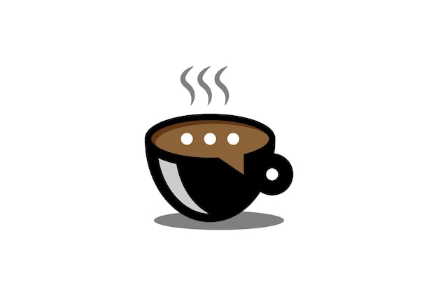 Coffee Talk chat cup icon logo usable for brand business and company logos