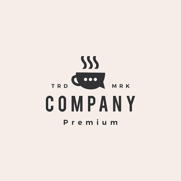 Coffee talk chat social hipster vintage logo template