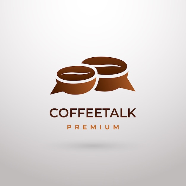 Coffee Talk Chat With Cup Gradient Color Simple Modern Icon Logo Design Vector