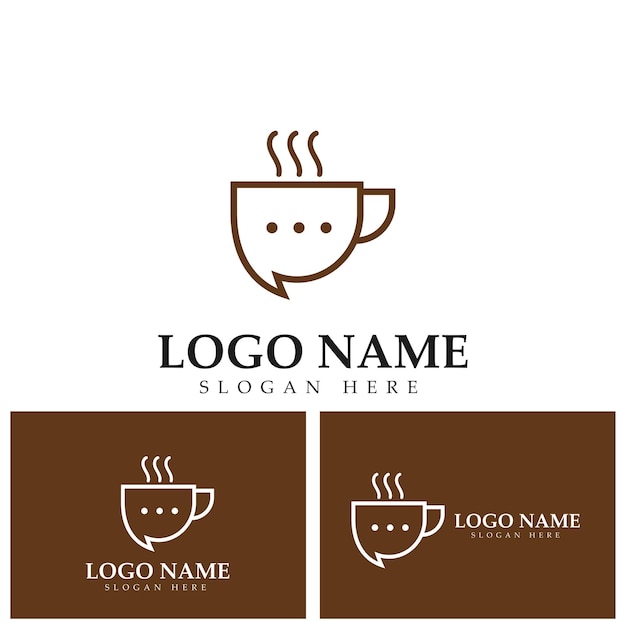 Coffee talk logo vector icon illustration