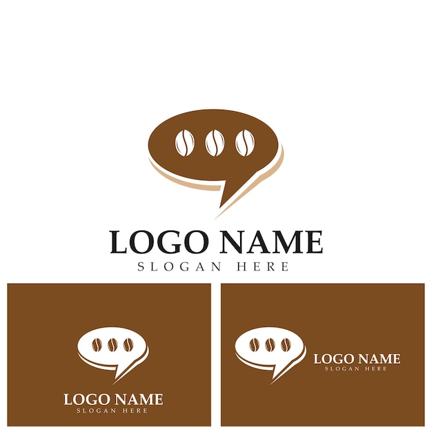 Coffee talk logo vector icon illustration