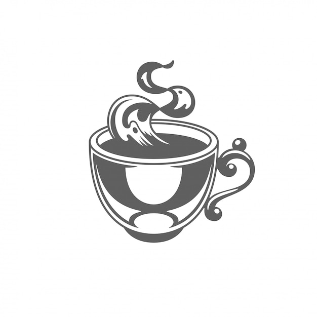 Coffee or tea cup with steam vector illustration. 