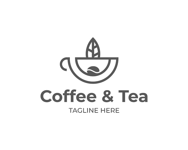 Coffee and Tea Logo Templates Vector stock graphic symbols