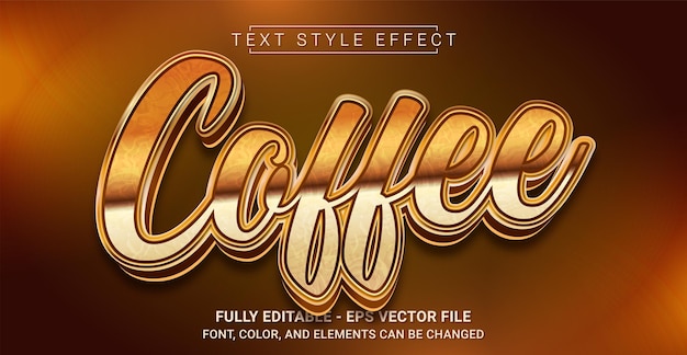 Coffee Text Style Effect Editable Graphic Text Template