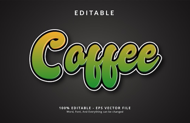 Coffee Text Style Effect Editable Text Effect