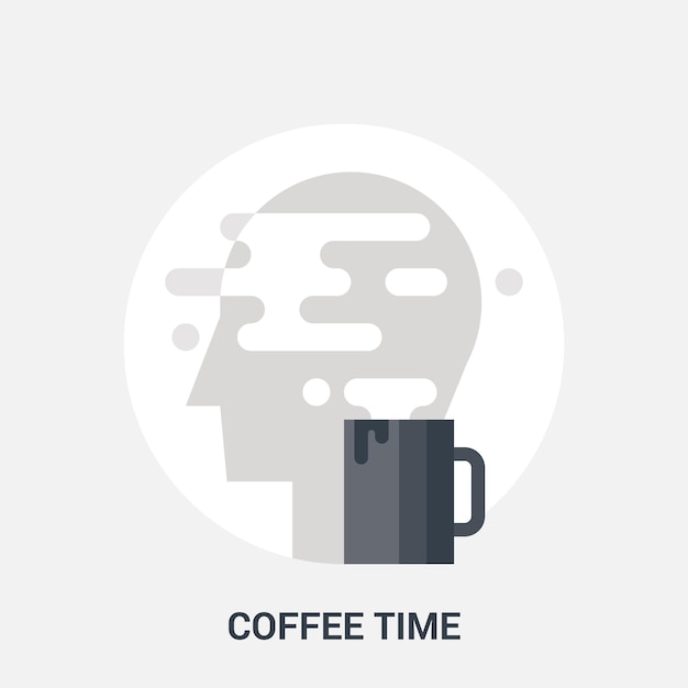 Coffee time icon concept