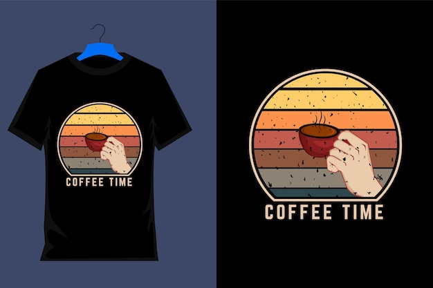 Coffee Time Retro Vintage T Shirt Design