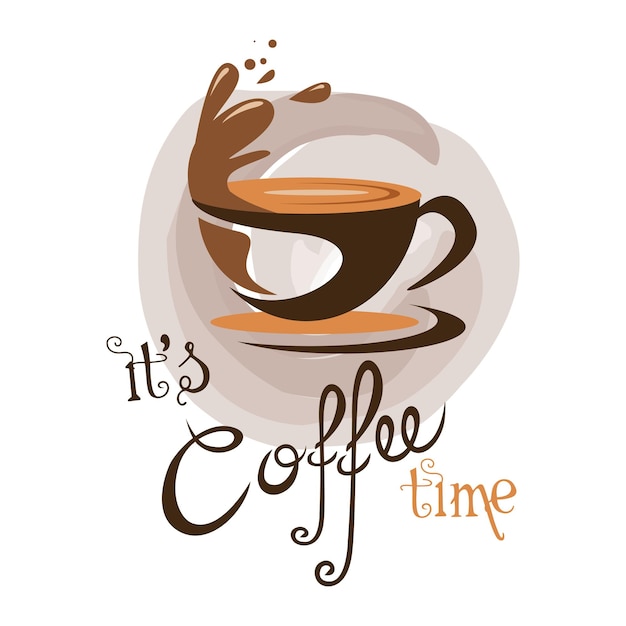 Coffee time vector background Conceptual quote about the enjoyment of drinking coffee