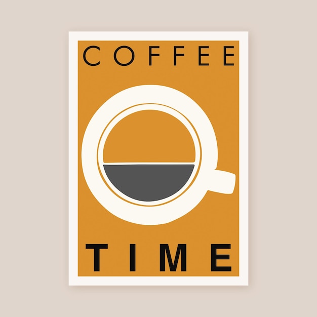 Coffee Time Vector Printable Minimalist Modern Poster Art