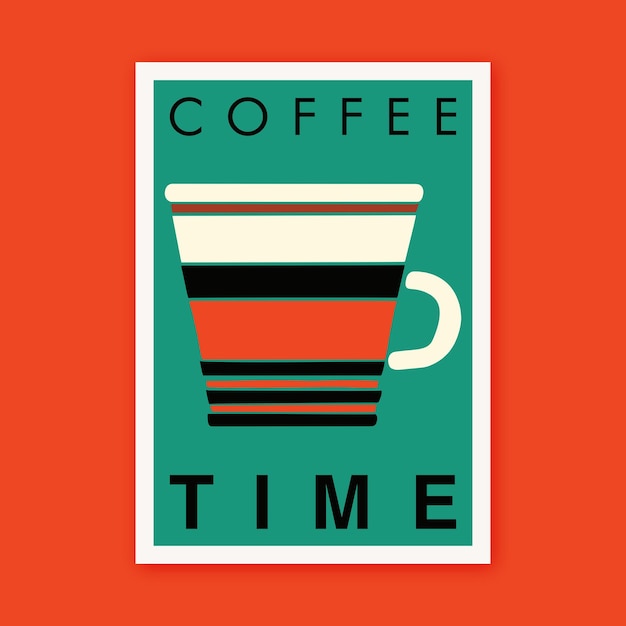 Coffee Time Vector Printable Minimalist Modern Poster Art