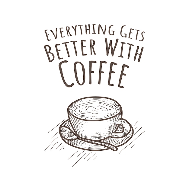 coffee time vintage stylized lettering