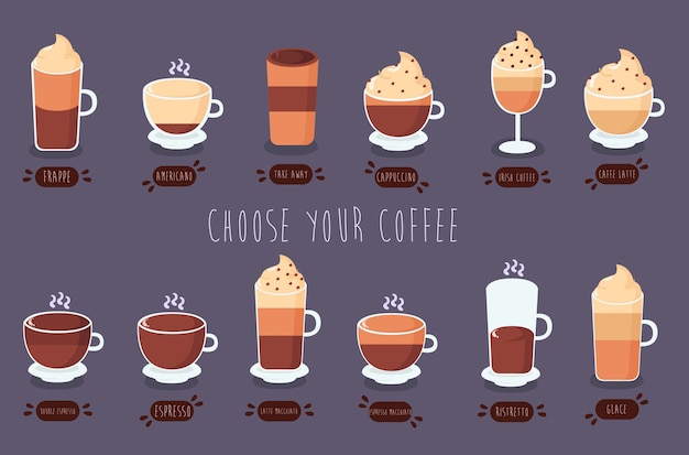 Coffee Types Illustration Pack