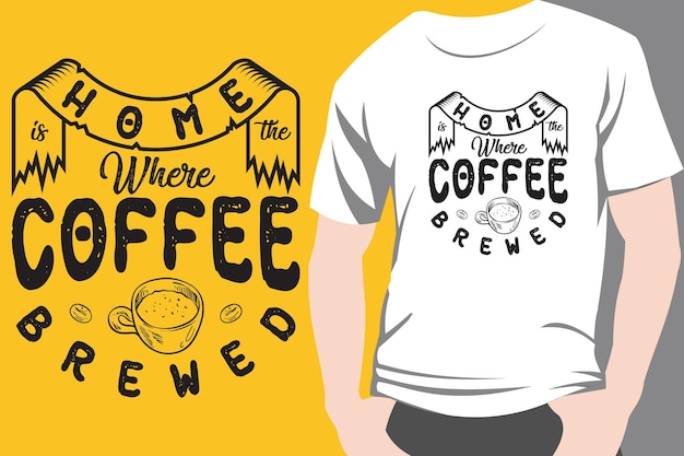 Coffee typography art quote retro vintage tshirt design illustration quotes print graphic vector