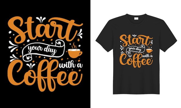 Coffee Typography calligraphy lettering Hand drawing poster funny print Vector tshirt design