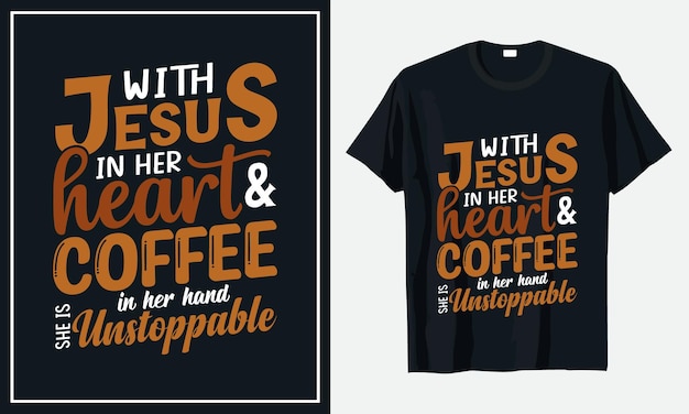 Coffee typography tshirt design Premium Vector