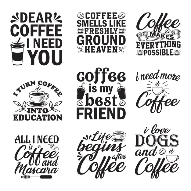 Vector coffee vector t-shirt designs.