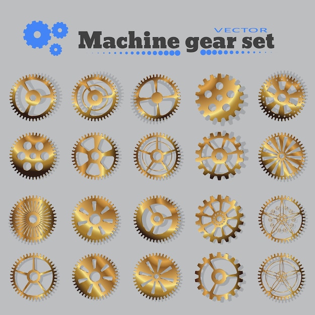 Vector cogwheel collection machine gear, set of gear wheels vector illustration