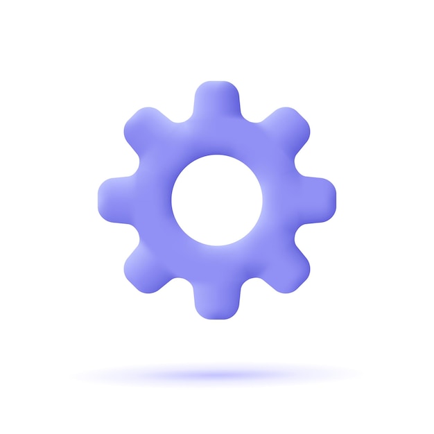 Cogwheel gear setting symbol Repair optimizing workflow concept 3d vector icon Cartoon minimal style