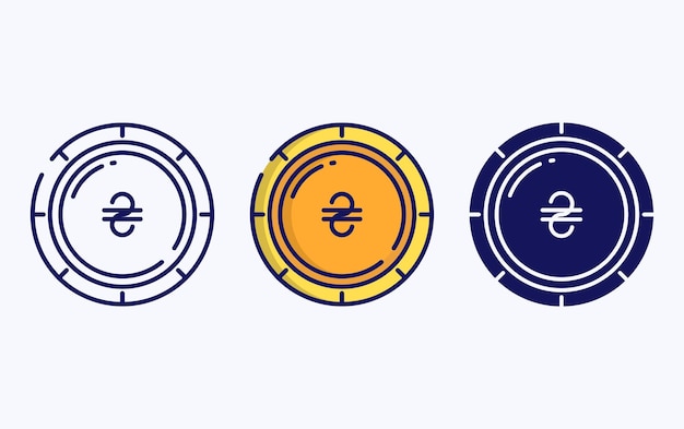 Coin currency line and glyph icon, vector illustration