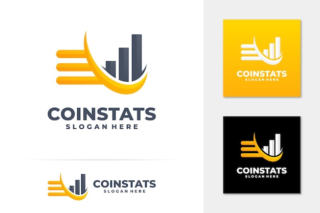 Coin statistic logo vector