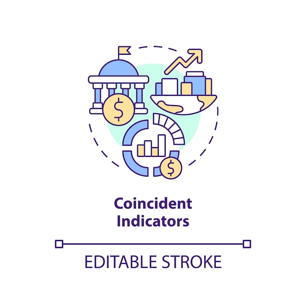 Coincident indicators concept icon