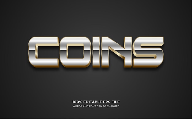 Coins 3D editable text style effect