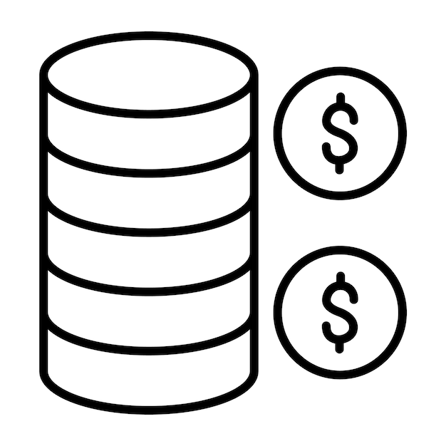 Coins Line Illustration