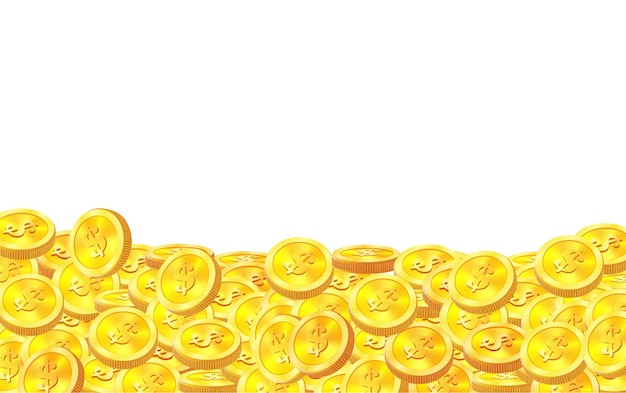 Coins a lot of money flying gold coins golden rain Jackpot or success concept Modern background Vector illustration