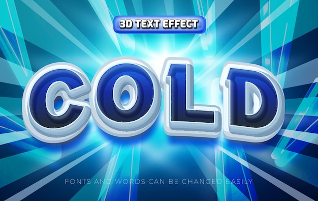 Cold 3d editable text effect style