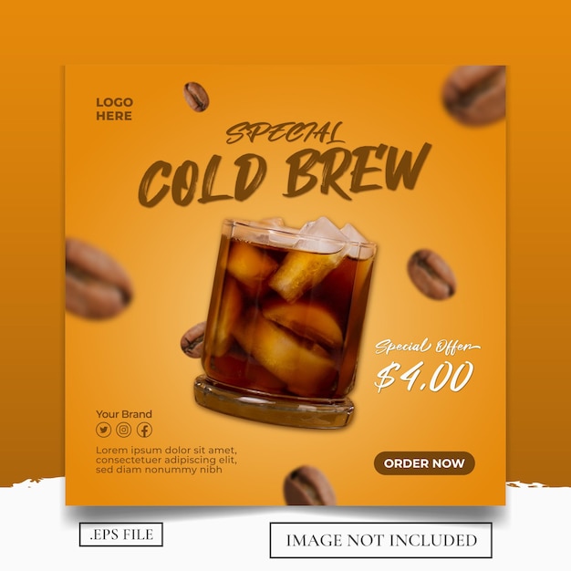 Cold Brew Coffee Social Media Post