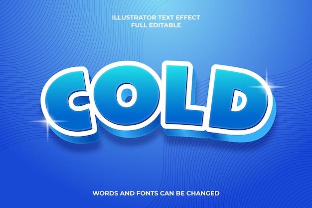 cold editable 3d text effect