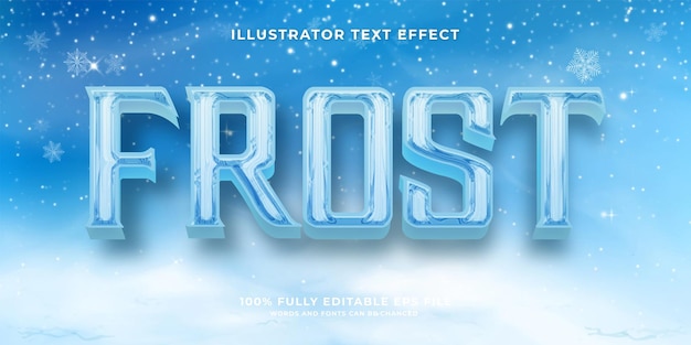 Cold Snow Frost Editable 3D Text Effect