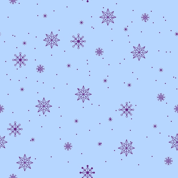 Cold snow simple pattern. Frozen ice and abstract falling snowflakes christmas vector seamless background for fashion textile design