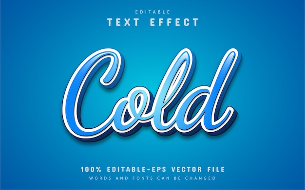 Cold text, editable 3d text effect